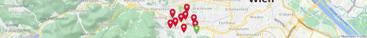Kartenansicht für Apotheken-Notdienste in der Nähe von Baumgarten (1140 - Penzing, Wien)